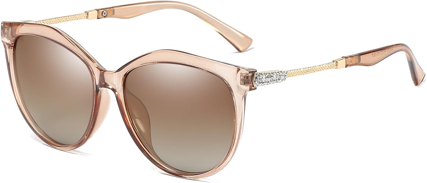 Women's Shades Polarized Sunglasses for Women UV Protection Eyewear Transparent Frame