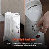 Warmlite 5 Fin Oil Filled Radiator 650W Adjustable Thermostat WL43002YW view 3