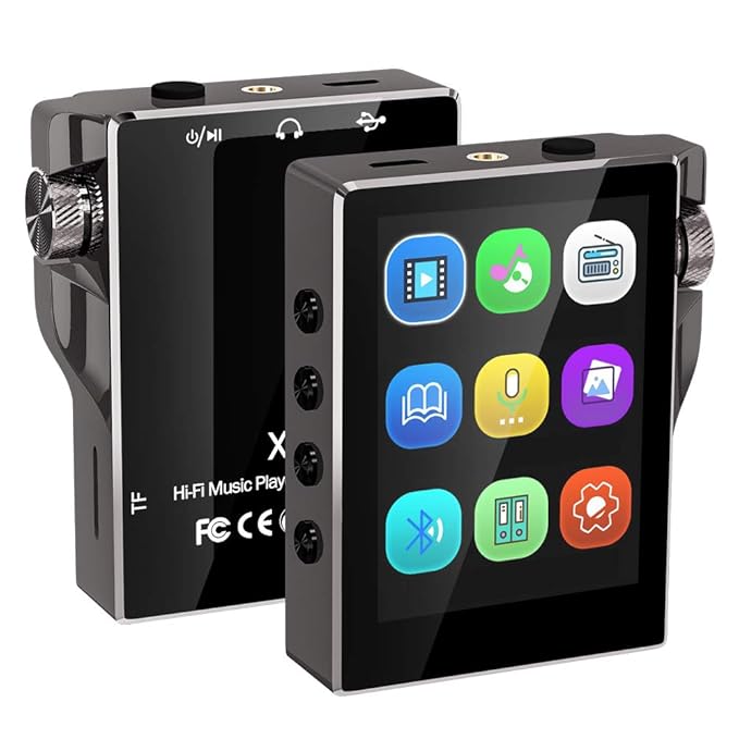 16GB Tragbarer Bluetooth MP3 Player Gueray High Resolution Musik Player mit 2,4 Zoll LCD Display FM Radio Sprachaufnahme Vide