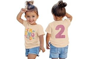 KEKEMI Birthday Shirt for Toddler Girl I’M Two Cute Birthday Girl T-Shirt 2T B-Day Party Outfit Short Sleeve Tee Tops Clothes