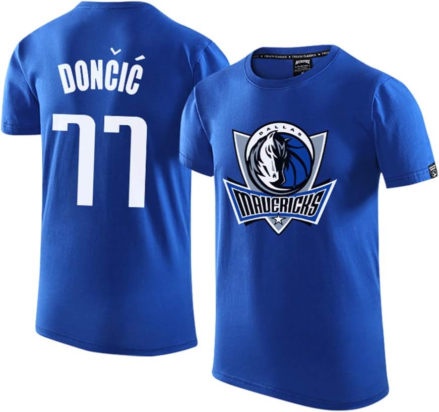 Dallas Mavericks Casual Short Sleeves T-Shirt Men's Jersey Luka Doncic #77 T Shirts, Team Logo Letters Print Basketball Sports Tee Tops