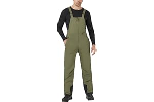 WULFUL Mens Insulated Snow Bibs Waterproof Winter Ski Pants Snowboarding Overalls