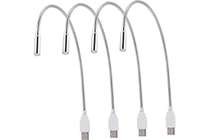 ORFOFE 4Pcs USB Led Gooseneck Portable Night Lamp Rechargeable Atmosphere Light for Reading USB Charging Port Flexible Neck D