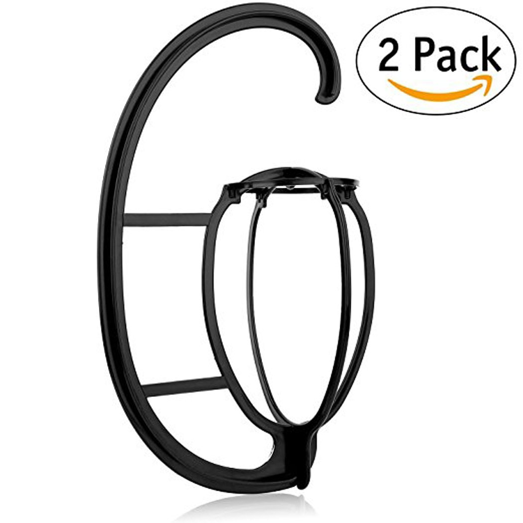 CLOCOLOR 2 Pack Wig Stand Tool Holder Durable Wig Hanger Portable Hanging Wig Stand and Hats Collapsible Dryer Hat and Cap Holder