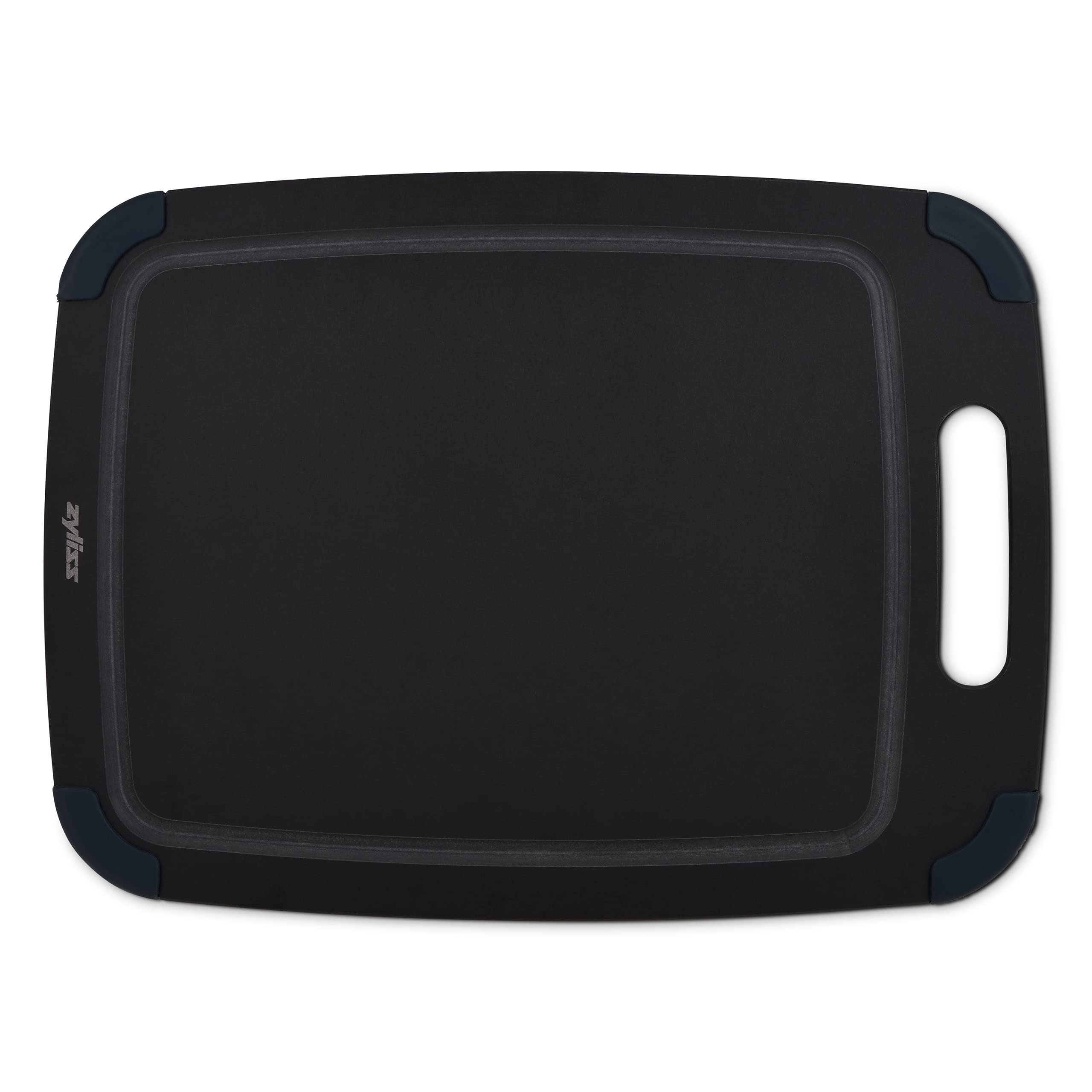 Zyliss Medium Kitchen Chopping Board Made from Recycled Wood Fibre, Non Slip Feet, Juice Grooves, Handle Grip, Easy to Clean, 37cm x 28cm, Dishwasher Safe