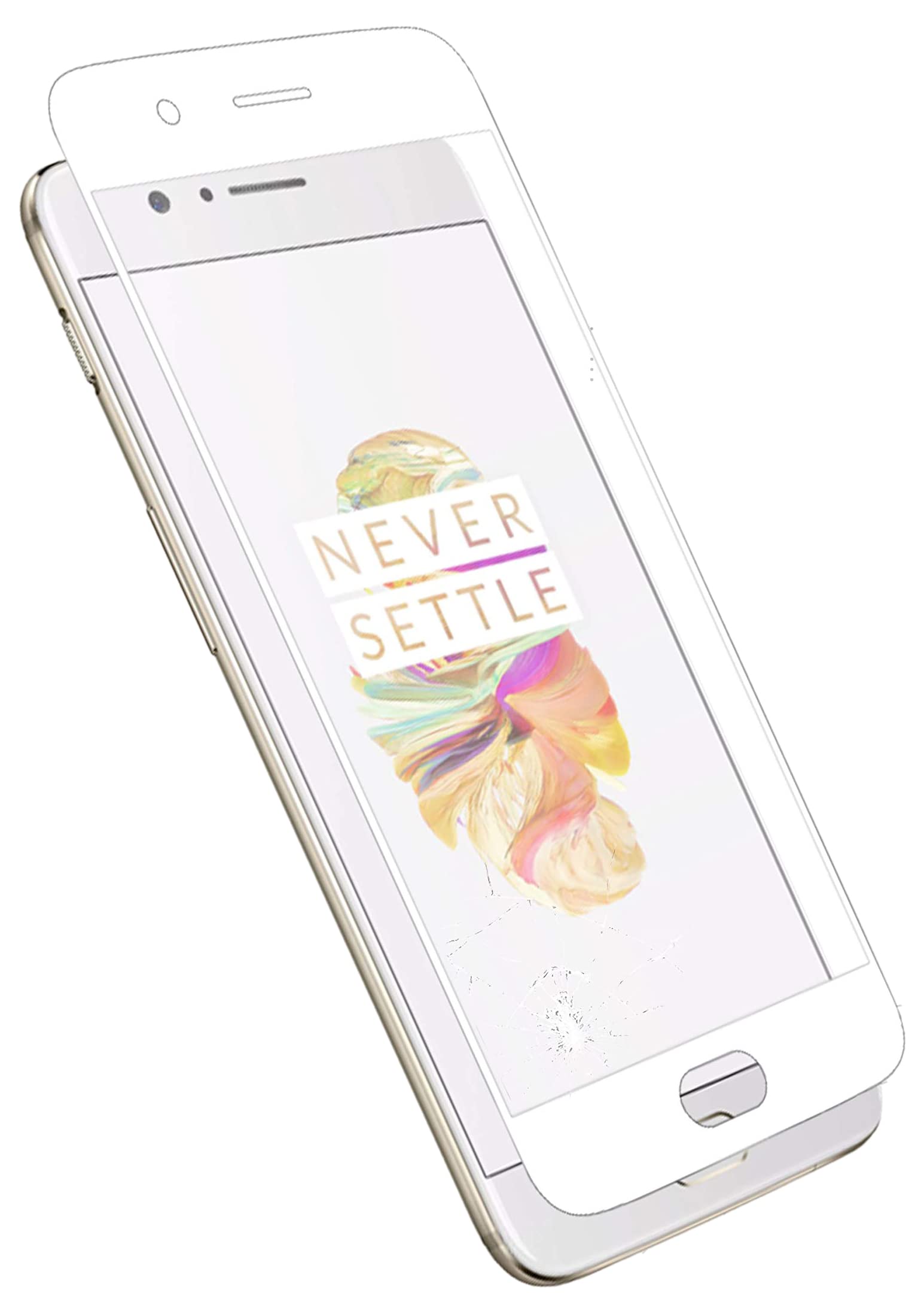 simplecase Tempered Glass Compatible with OnePlus 5, Full Screen Premium Screen Protector, 100% Coverage, Optimal Protection, Extra Hardness 9H, Gold, Pack of 1