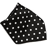 Vesuvio Napoli BLACK with WHITE Polka Dots Handkerchief Pocket Square Hanky Men's Handkerchiefs