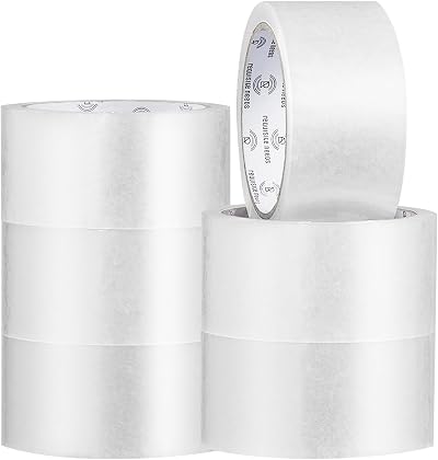 REQUISITE NEEDS Heavy Duty Packaging Tape 6 Roll 48mm x 66m Clear