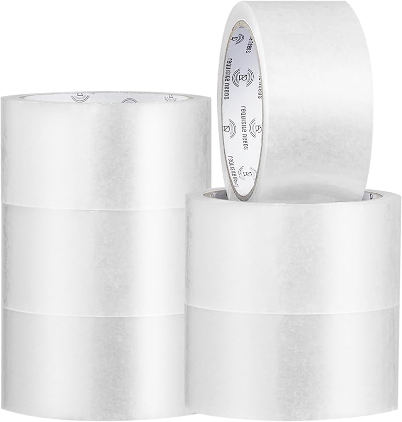 REQUISITE NEEDS Heavy Duty Packaging Tape 6 Roll 48mm x 66m Clear