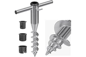 Lifeswell Beach Umbrella Sand Anchor, Heavy Duty Screw Anchor for Sand & Grass, Portable In-Ground Windproof Base with 3 Sleeve Design, Fully Welded Holder Fits 1" to 2" Outdoor Umbrella Poles