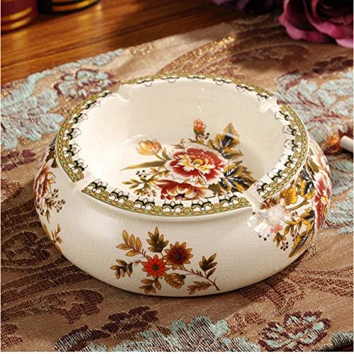 New Pattern! Chinese Famille Rose Peony Circular Retro Ashtray Home Furnishing Ceramic Ornaments