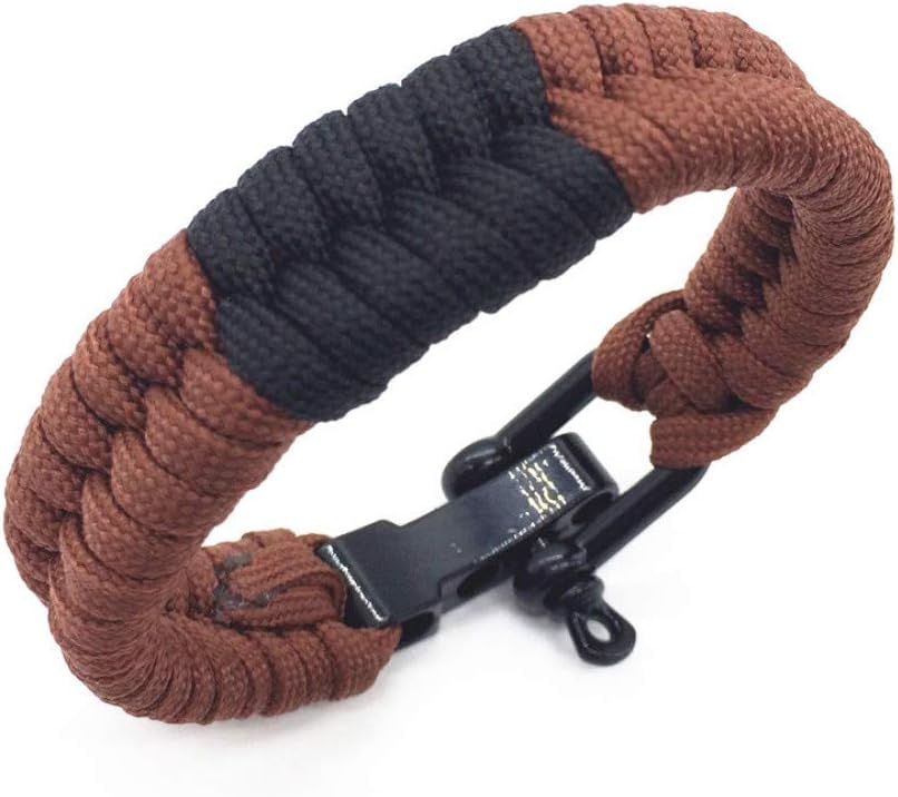 JJDSL Bracelets Brown Adjustable Shackle Brazilian Jiu-Jitsu Fishtail Weave Bracelet Fashion Belt Rank Paracord Bracelet
