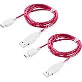Kissmart 2-Pack Charger for Nabi DreamTab, Jr., 2S, Elev-8, XD, Jr.S (Red) | Replacement USB Charging Cable Cord for Nabi DreamTab, Jr., 2S, Elev-8, XD, Jr.S