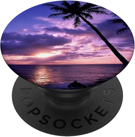 Amazon Com Tropical Paradise Sunset Beach Palm Trees Gift Girls Women Popsockets Popgrip Swappable Grip For Phones Tablets