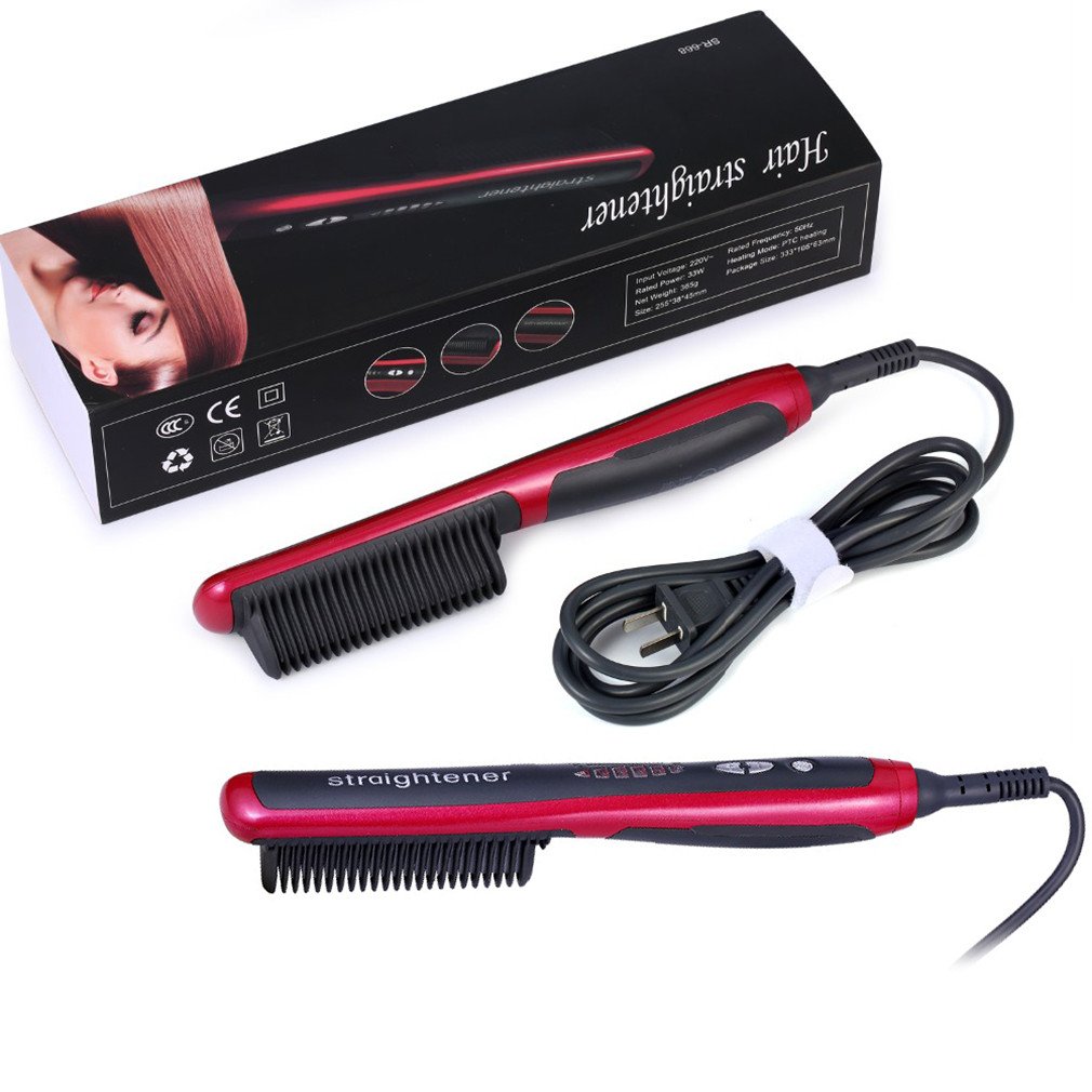 Best Hair Straightener Comb With Ptc Ceramic Heating Elements And 6 Levels