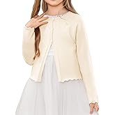 NikNio Girls Long Sleeve Knitted Bolero Cardigan Cropped Button Closure Kids Shrug Sweater 1-10 Years