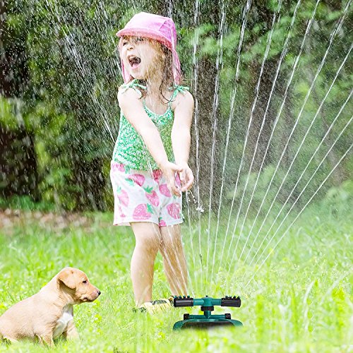 Morfone Lawn Sprinkler, Garden Sprinkler Automatic 360° Rotating Irrigation System Water Sprinklers for Garden, Yards, Kids, 3600 Square Feet Coverage - Thumbnail 2
