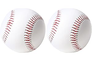 Poosue Sports Practice Softballs, 12-Inch Official Size and Weight Slowpitch Softball, Unmarked & Faux Leather Covered Training Ball for Games, Practice and Training