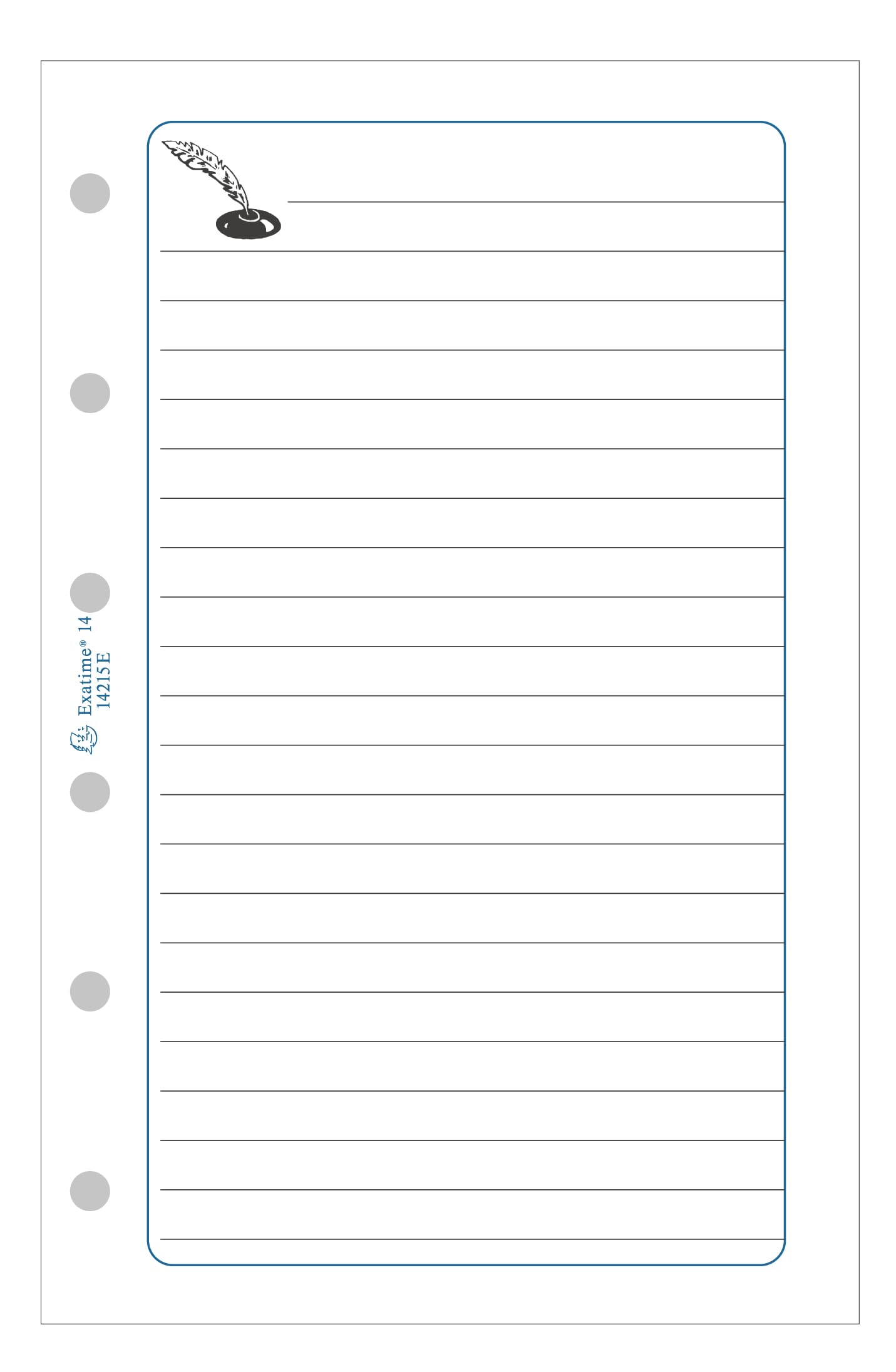 EXACOMPTA Exatime Accessory Refill 17 Notes 47 Sheets 172 x 105 mm