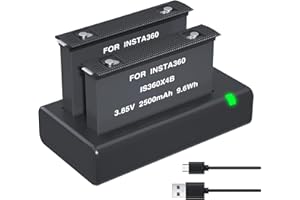 LP Battery and Charger Compatible with Insta360 X4 Camera, 2500mAh Batteries, USB-C Fast Charging Hub, 3-Slot Charging Statio