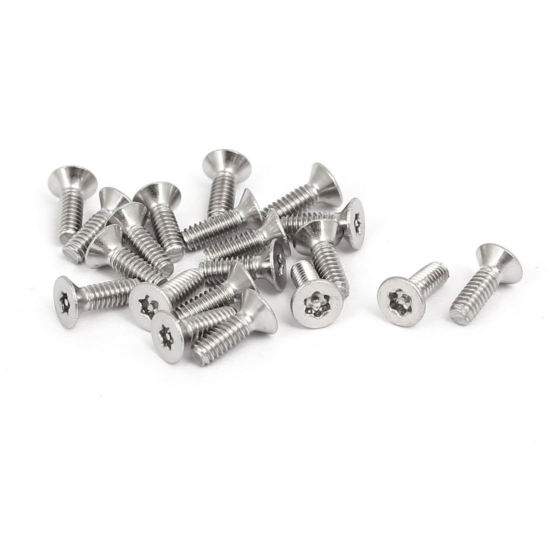 Sourcingmap M2x6mm 304 Stainless Steel Flat Head Torx Anti Theft Machine Screws 20pcs