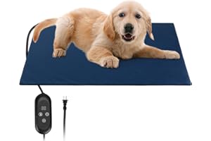 Beyoung Pet Indoor Heating Pad with Timer, Electric Pads for Dogs Cats with 6 Gears Adjustable Temperature Pet Heated Mat Warmer Blanket with Auto Power Off (16"x28")