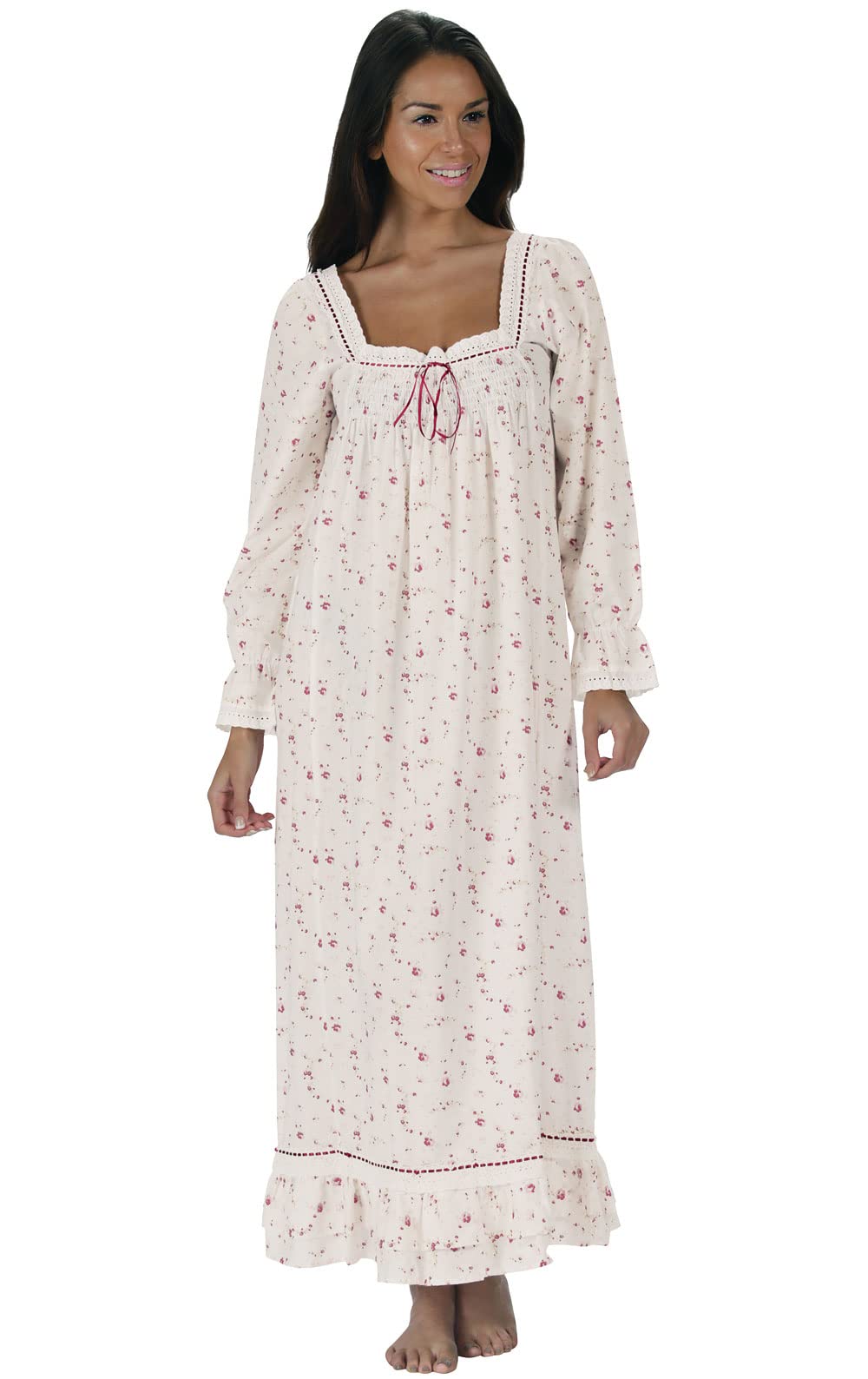 The 1 for U Martha Nightgown 100% Cotton Victorian Style - Sizes XS - 3X … (XXL / 2X, Vintage Rose) Image