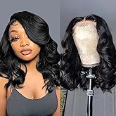 UVVUVV Wear and Go Glueless Wigs Pre Plucked Pre Cut 4x4 Body Wave Bob Wig Human Hair wigs for black women Short Bob Wig Human Hair 180 dentisty natrual color 14inch