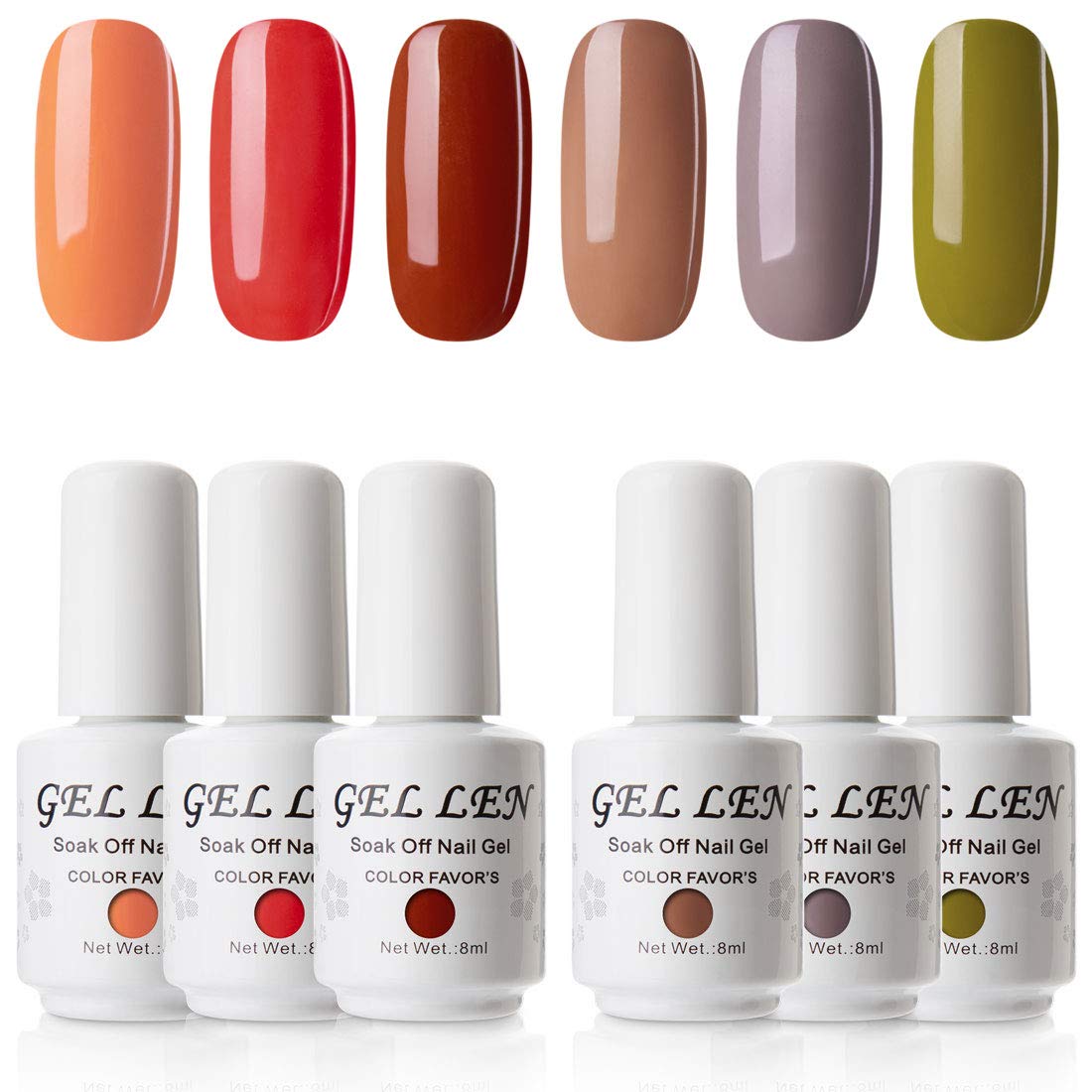 Gellen Uv Gel Polish Kit Fall Colors Series 6 Colors Popular Autumn Winter Colors Gellen Uv Gel Polish Kit Fall Colors Series 6 Colors Popular Autumn Winter Colors