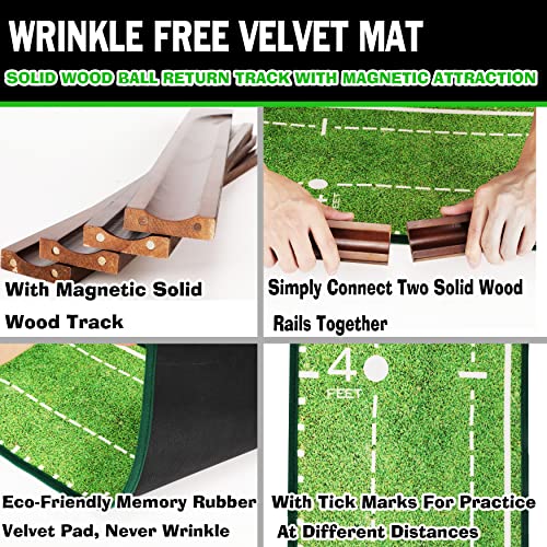 Dachenus Putting Green, Putting Matt for Indoors, Putting Mat Indoor Golf Matt Putting with Automatic Ball Return for Outdoor, Office, Living Room Practice,Best Putting Assist