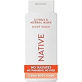 Native Clean Body Wash for Women & Men, Citrus & Herbal Musk, 18 fl oz | Gentle & pH Balanced for Sensitive Skin | 24HR Fresh