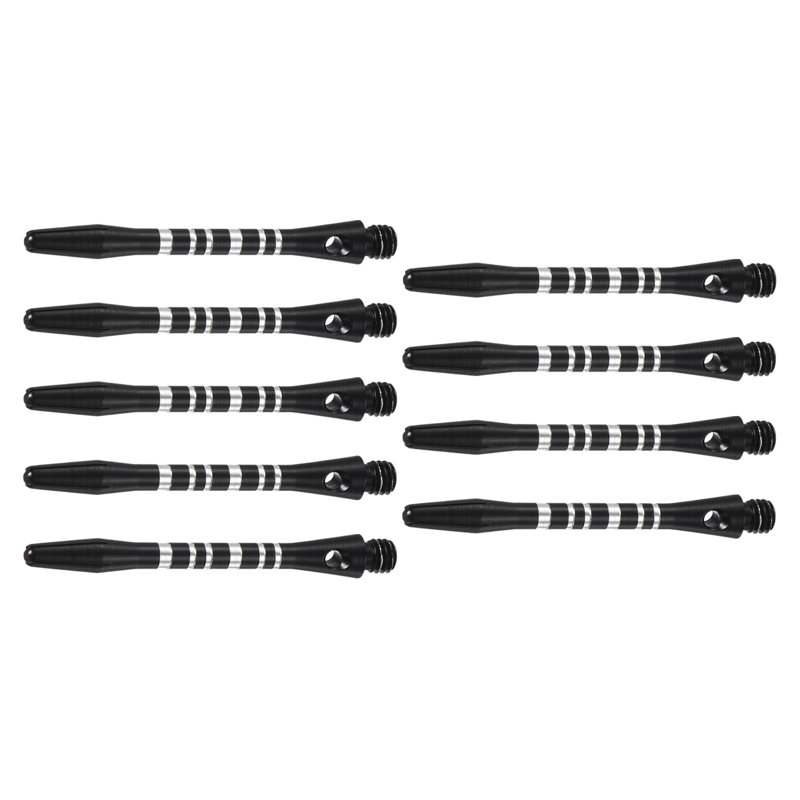 M METERXITY 9 Pack Darts Shafts - Aluminum Darts Stems Medium 2BA Thread, Apply to Darts Games/Darts Sports/Entertainmence (45mm, Silver Tone, Black)