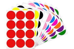 Ouzoustate 2 Inch Removable Stickers Large Colored Dot Stickers Big Waterproof Round Circle Labels Easy Peel Off for Boxes ，240 PCS (Multicolored, 2 Inch)