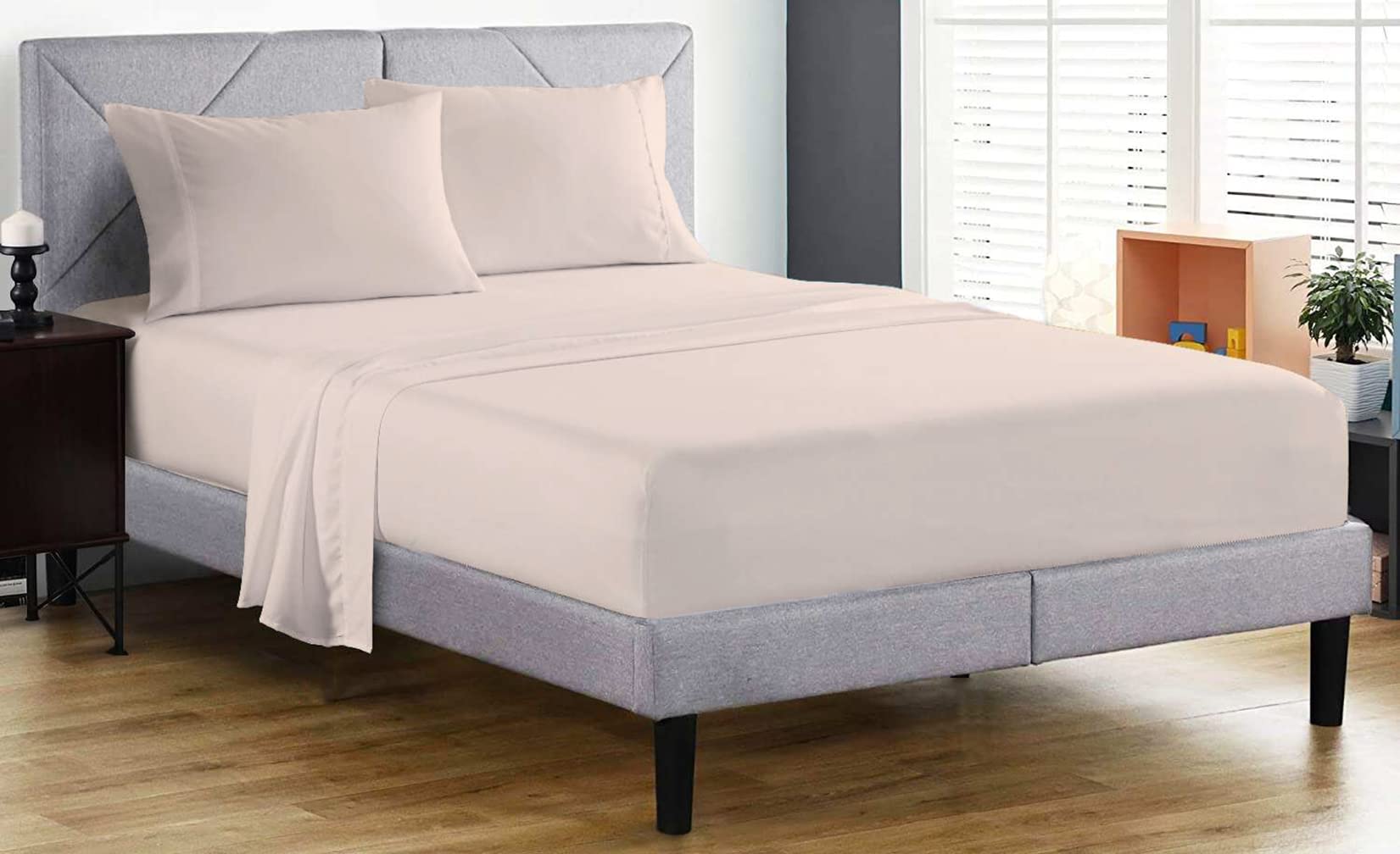 Fitted Sheet 100% Egyptian Cotton 200 Thread Count 25cm Deep Fitted Bed Sheet Hotel Quality Soft & Crisp Cotton Bedding Set (Mocha, King)