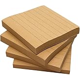 Mini Skater 3x3 Inches Bright Colored Lined Sticky Notes Self-Stick Memo with Line for Office School Home (Brown)
