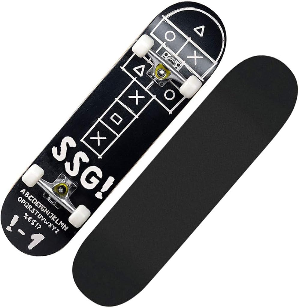 SportHome Standard Complete Skateboards 31x 8 Inch Longboard for Kids Adult Beginner Teen Girls Boys Kids Sports Outdoors: Clothing