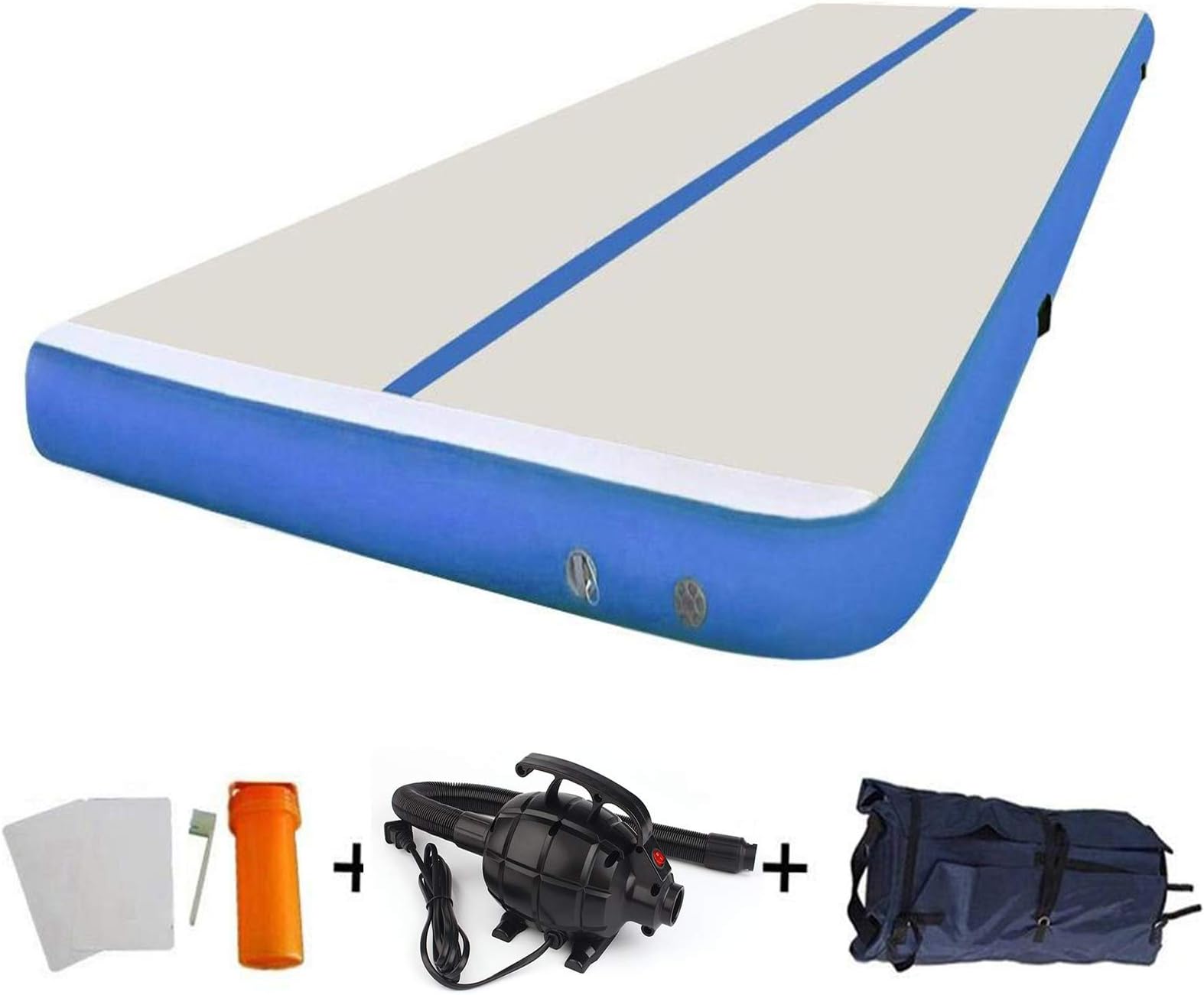 MELCHEF 50ft/40ft/33ft/26ft/23ft/20ft/17ft Air Track Inflatable Gymnastics Air Track for Training/Home/Cheerleading/Yoga/Water with Pump