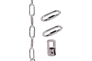 TLLAMP Lighting Pendant Chain, Heavy Duty Chain for Light Fixture, Mirror or Picture Suspension Chain in Antique Brass Finish, Multiple Specifications (Silver,36)