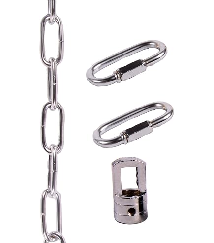B&P Lamp Stahl-Lampenkette, Oval, 5 Gauge, 91 Cm – Für Mittelschwere Lasten, Unlackiert