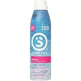 Surface Sunscreen Spray SPF 50 for Body, Lightweight Natural Formula, Reef Friendly, Broad Spectrum UVA UVB Protection, Water Resistant Sun Care for 80 Minutes Outdoor Use, Tropical Scent, 6oz