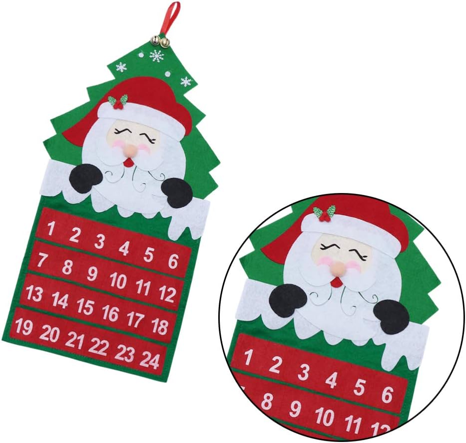 TOYANDONA 2 Pcs Felt Christmas Tree Advent Calendar Advent Calendar Reusable Non-woven Festive Countdown Calendar Hanging Calendar Christmas Pendant for Cafe Shop Ofice - Image 4