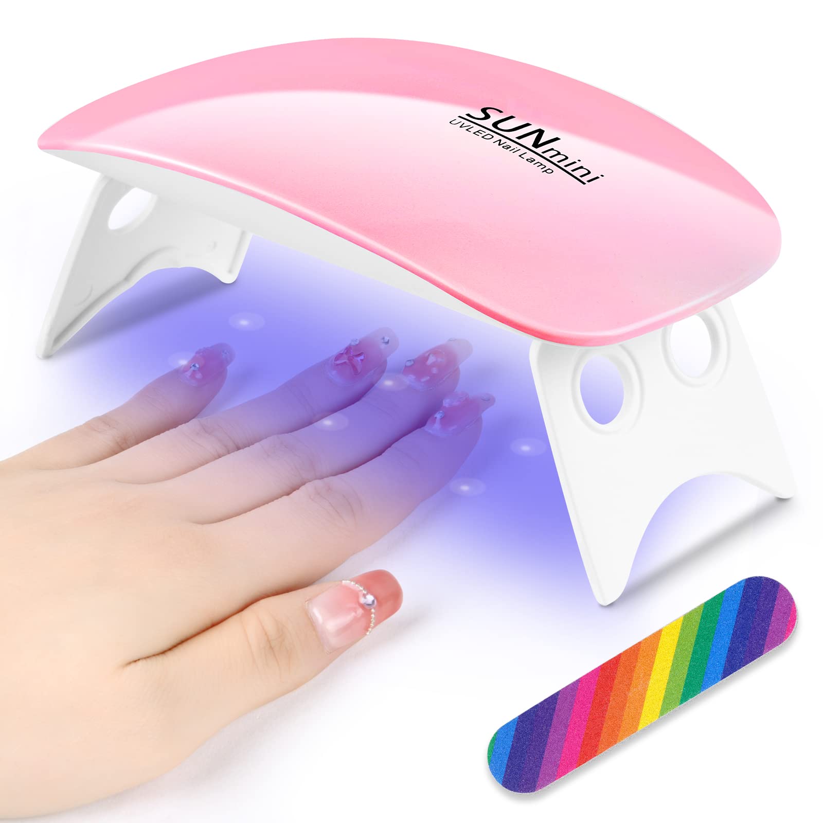 URAQT Mini Portable UV LED Gel Nail Dryer & Curing Lamp - 6W Quick-drying Professional Nail Art Tool Accessory for Manicure Home