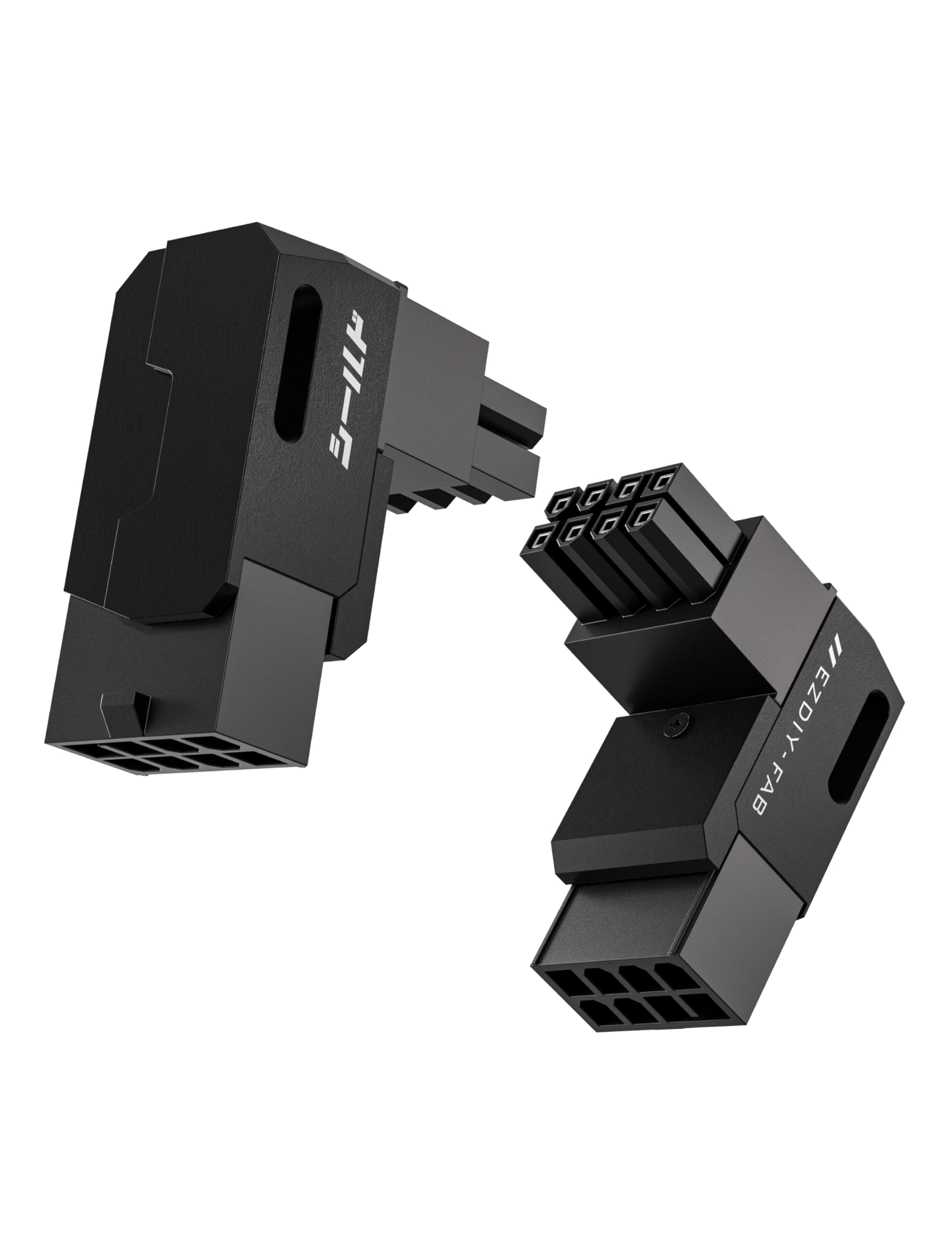 Photo 1 of EZDIY-FAB Shield Series 8-Pin PCIe GPU Power Adapter,90-Degree Angled Connector, Aluminum Design for Graphics Cards – Reverse Type,Black-2 Pack