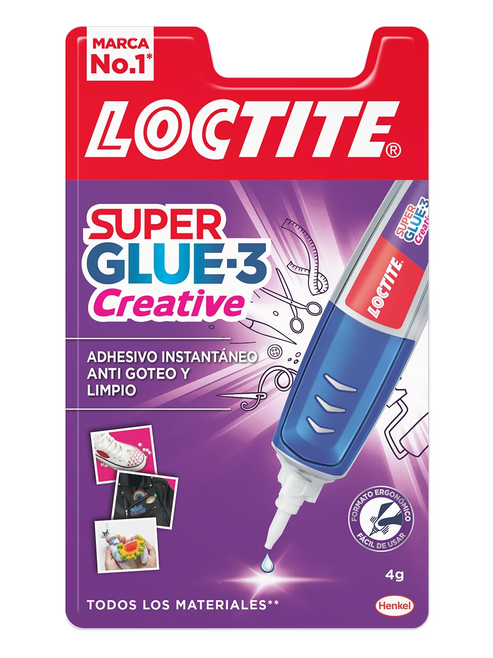 Loctite 2057746 Super Glue-3 Perfect Pen, Clear Pen Sticker, Instant and Universal Non-Drip Glue, Easy to Use and High Accuracy, 1x3g