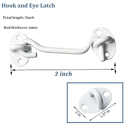 M MIMHOOY 2 Pack Hook and Eye Latch for Door 3 inch