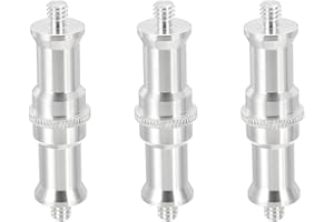 PATIKIL Camera Spigot Screws Converter 1/4" to 1/4" Male to Male, 3 Pack Tripod Screws Adapter Spigot Stud for Light Stand Ho