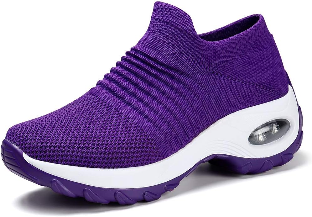 Womens Trainers with Memory Foam Comfortable Slip on Work Walking Shoes