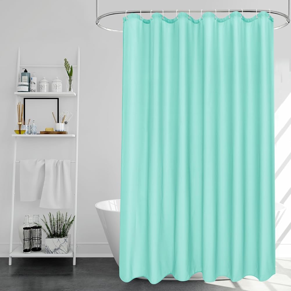 EurCross Light Green Shower Curtain 180x180cm Mould Proof Quick Dry
