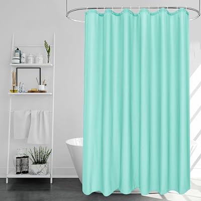 EurCross Light Green Shower Curtain 180x180cm Mould Proof Quick Dry