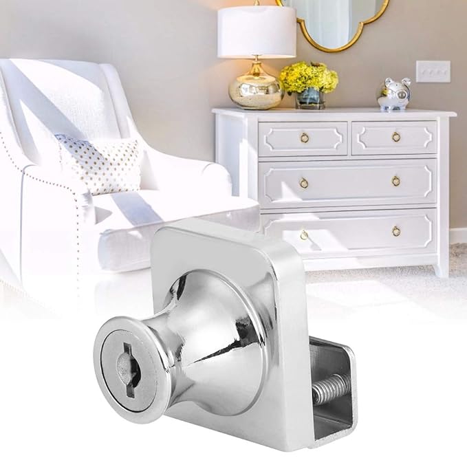 Double Glass Door Lock, Zinc Alloy Display Showcase Door Lock